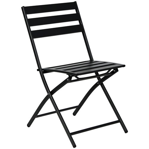 Black Folding Steel Chair 450×580×810mm | Stalwart DA-SC097S