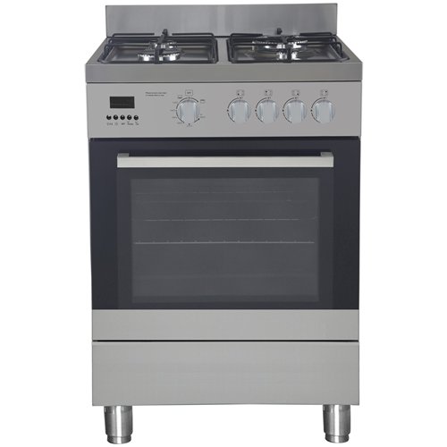 Commercial 4 Burner Stainless Steel Gas Range with Gas Oven 600×600×850mm | Stalwart DA-G24D084010
