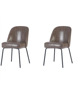 Taupe Upholstered Dining Chair with Black Metal Frame 490×600×830mm | Stalwart DA-TJG201