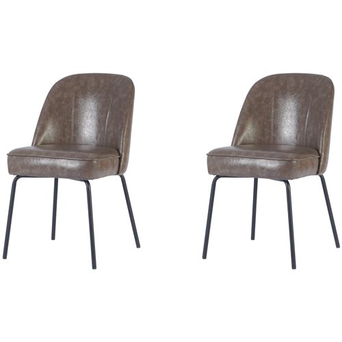 Taupe Upholstered Dining Chair with Black Metal Frame 490×600×830mm | Stalwart DA-TJG201