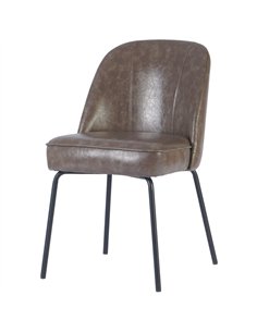 Taupe Upholstered Dining Chair with Black Metal Frame 490×600×830mm | Stalwart DA-TJG201 2