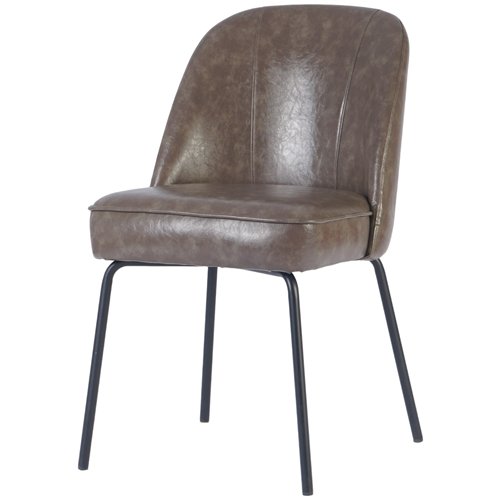 Taupe Upholstered Dining Chair with Black Metal Frame 490×600×830mm | Stalwart DA-TJG201