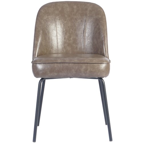 Taupe Upholstered Dining Chair with Black Metal Frame 490×600×830mm | Stalwart DA-TJG201