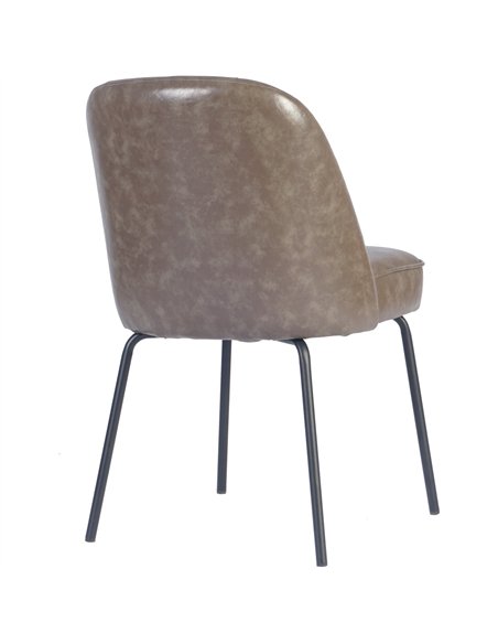 Taupe Upholstered Dining Chair with Black Metal Frame 490×600×830mm | Stalwart DA-TJG201