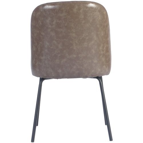 Taupe Upholstered Dining Chair with Black Metal Frame 490×600×830mm | Stalwart DA-TJG201