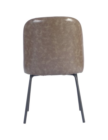 Taupe Upholstered Dining Chair with Black Metal Frame 490×600×830mm | Stalwart DA-TJG201