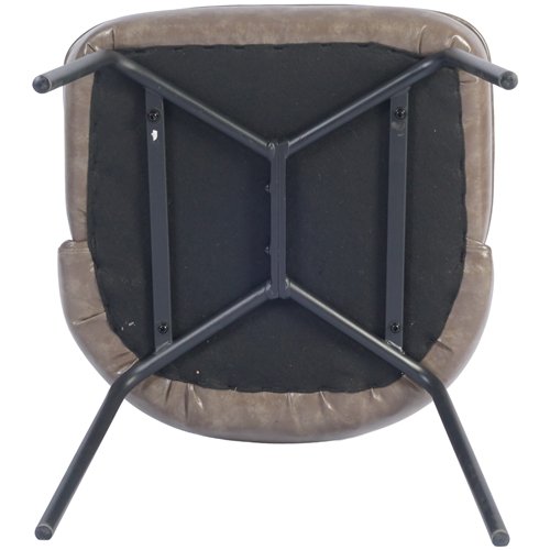 Taupe Upholstered Dining Chair with Black Metal Frame 490×600×830mm | Stalwart DA-TJG201