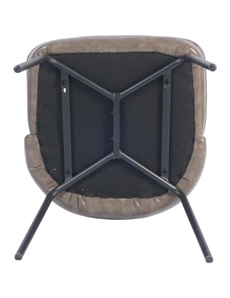 Taupe Upholstered Dining Chair with Black Metal Frame 490×600×830mm | Stalwart DA-TJG201