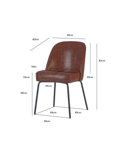 Taupe Upholstered Dining Chair with Black Metal Frame 490×600×830mm | Stalwart DA-TJG201