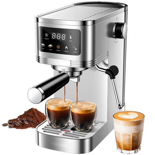 Commercial Espresso Coffee Machine 1350W 20 Bar Stainless Steel | Stalwart DA-CM1661