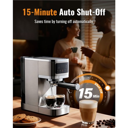 Commercial Espresso Coffee Machine 1350W 20 Bar Stainless Steel | Stalwart DA-CM1661
