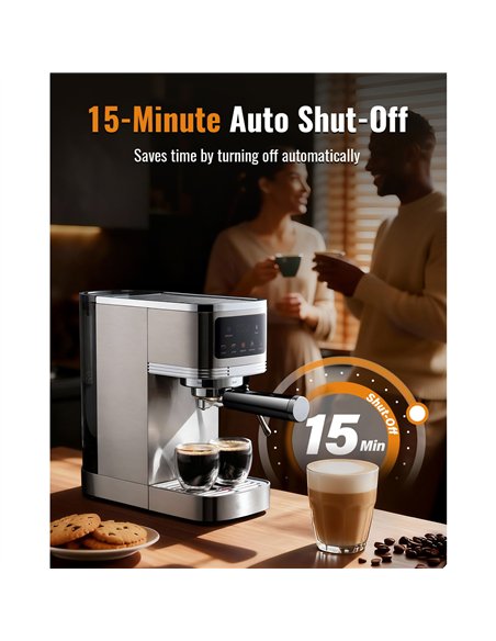 Commercial Espresso Coffee Machine 1350W 20 Bar Stainless Steel | Stalwart DA-CM1661