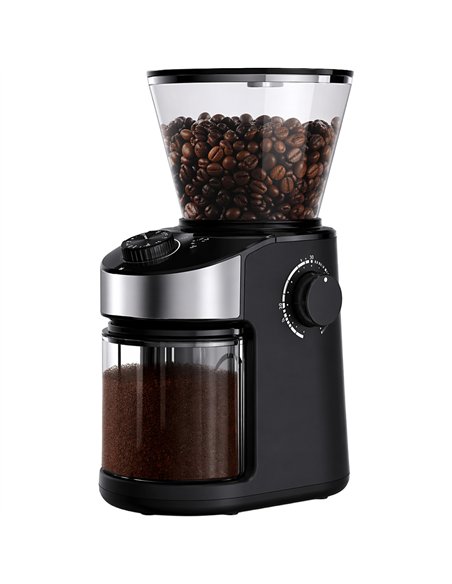 Commercial Flat Burr Coffee Grinder 150W with 240g Bean Hopper Black | Stalwart DA-CG836B