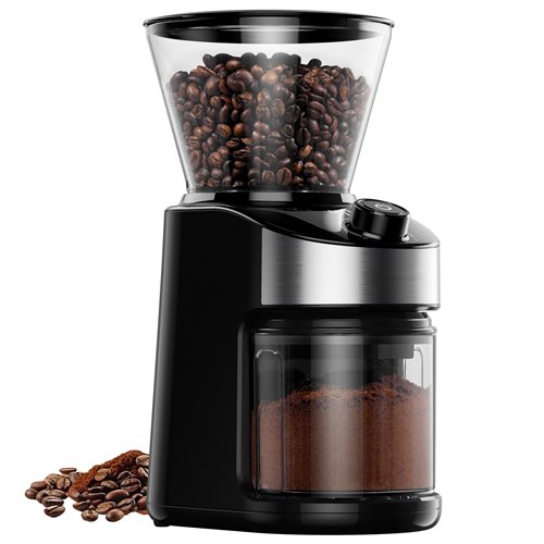 Commercial Flat Burr Coffee Grinder 150W with 240g Bean Hopper Black | Stalwart DA-CG836B