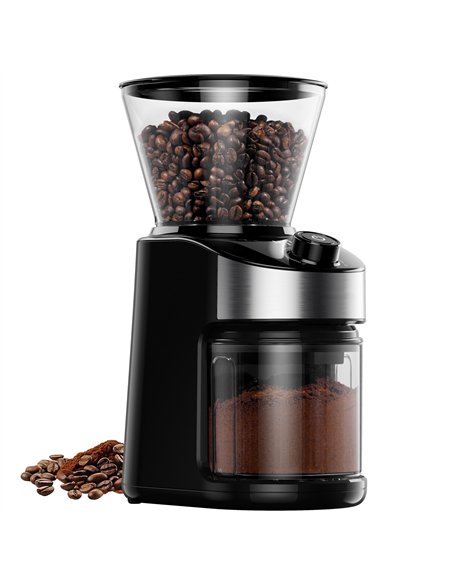 Commercial Flat Burr Coffee Grinder 150W with 240g Bean Hopper Black | Stalwart DA-CG836B