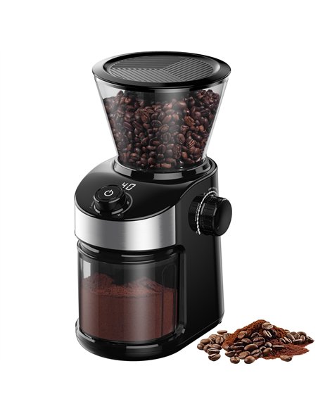 Commercial Flat Burr Coffee Grinder 150W with 240g Bean Hopper Black | Stalwart DA-CG836B