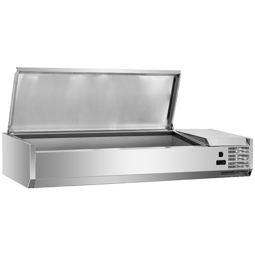 Stainless Steel Countertop Refrigerated Prep Topping Display for 5×GN1/4 Pans 1200×335×435mm | Stalwart DA-BLUEINOX204