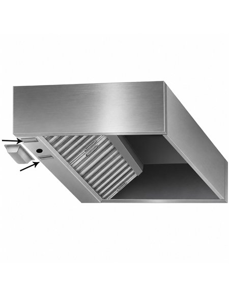 Commercial Stainless Steel Canopy Hood 1000×1000×350mm with 2 x 500×500mm Filters | Stalwart DA-CH1010S