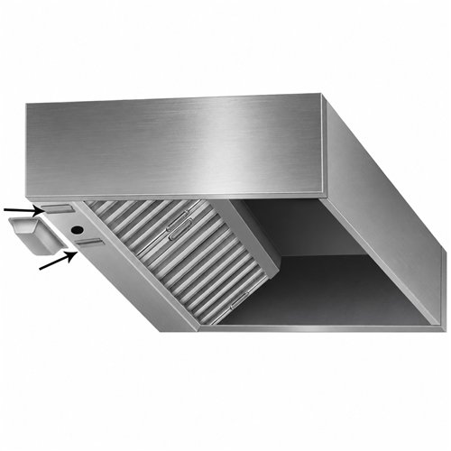 Commercial Stainless Steel Canopy Hood 1500×1000×350mm with 3 x 500×500mm Filters | Stalwart DA-CH1015S