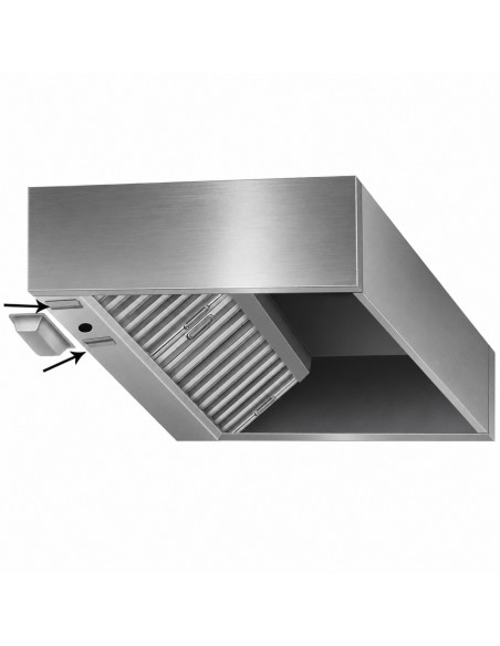 Commercial Stainless Steel Canopy Hood 1500×1000×350mm with 3 x 500×500mm Filters | Stalwart DA-CH1015S