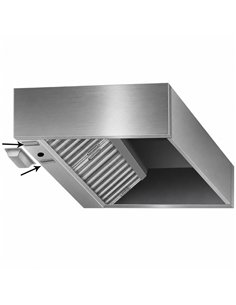 Commercial Stainless Steel Canopy Hood 2000×1000×350mm with 4 x 500 500mm Filters | Stalwart DA-CH1020S
