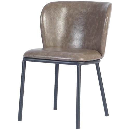 Taupe Upholstered Dining Chair with Black Metal Frame 470×595×810mm | Stalwart DA-TJG203