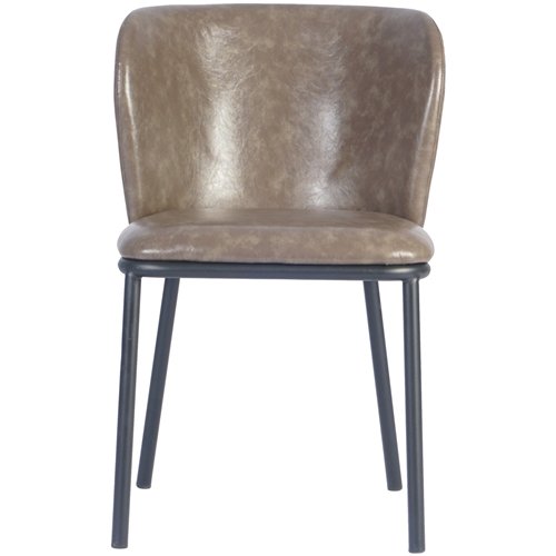 Taupe Upholstered Dining Chair with Black Metal Frame 470×595×810mm | Stalwart DA-TJG203