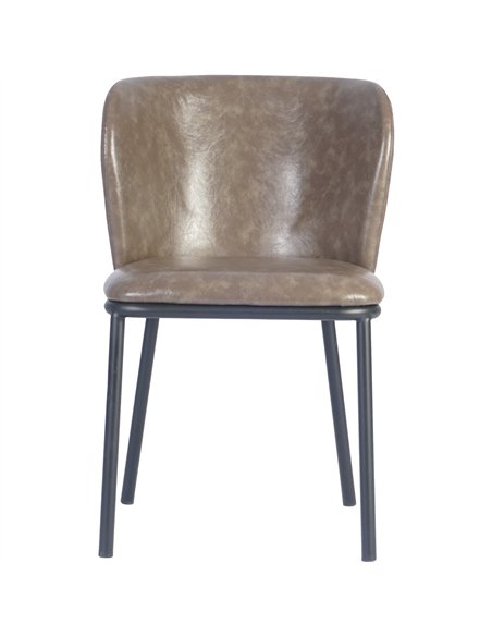 Taupe Upholstered Dining Chair with Black Metal Frame 470×595×810mm | Stalwart DA-TJG203
