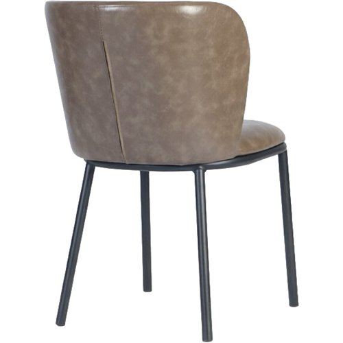 Taupe Upholstered Dining Chair with Black Metal Frame 470×595×810mm | Stalwart DA-TJG203