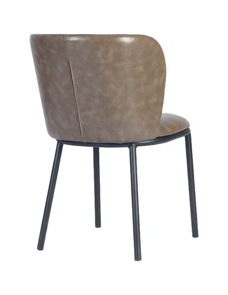 Taupe Upholstered Dining Chair with Black Metal Frame 470×595×810mm | Stalwart DA-TJG203