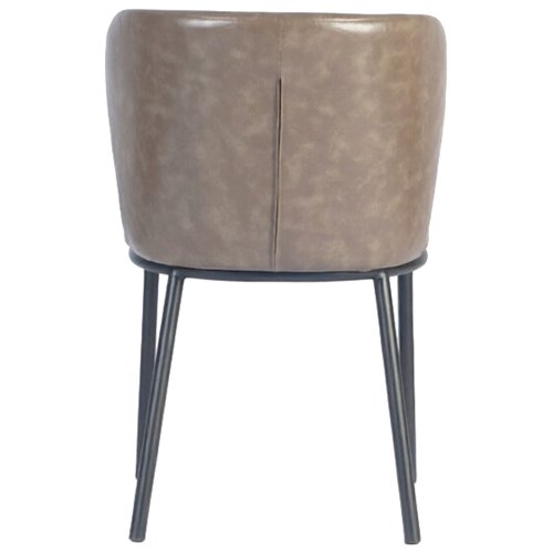 Taupe Upholstered Dining Chair with Black Metal Frame 470×595×810mm | Stalwart DA-TJG203