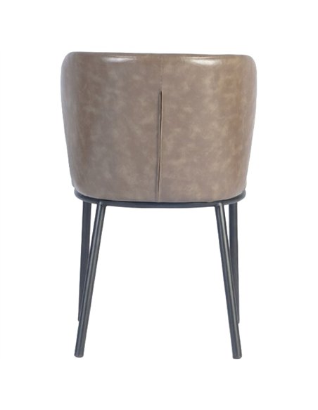 Taupe Upholstered Dining Chair with Black Metal Frame 470×595×810mm | Stalwart DA-TJG203
