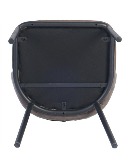 Taupe Upholstered Dining Chair with Black Metal Frame 470×595×810mm | Stalwart DA-TJG203