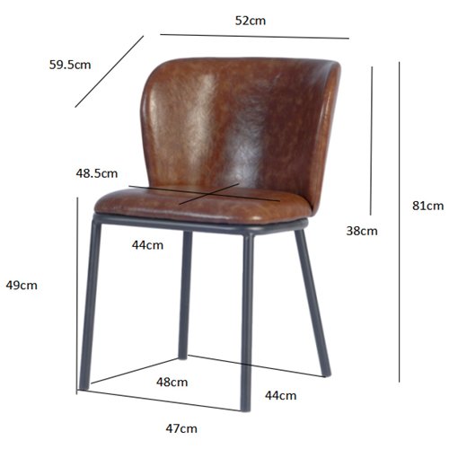 Taupe Upholstered Dining Chair with Black Metal Frame 470×595×810mm | Stalwart DA-TJG203