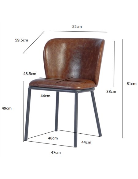 Taupe Upholstered Dining Chair with Black Metal Frame 470×595×810mm | Stalwart DA-TJG203