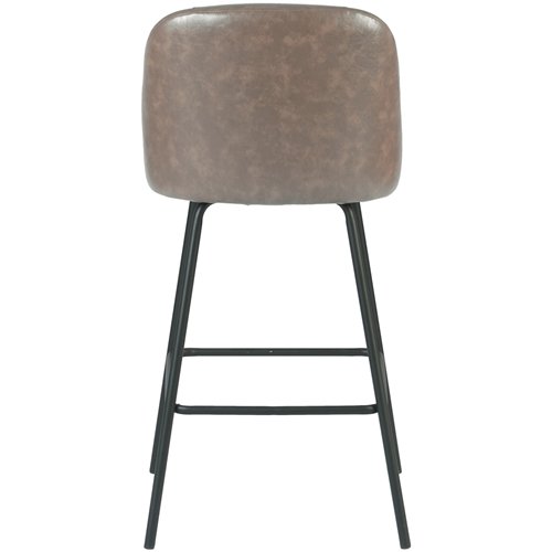Taupe Upholstered Bar Stool with Black Metal Frame 475×595×960mm | Stalwart DA-TJG205
