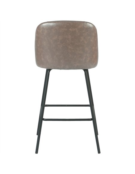 Taupe Upholstered Bar Stool with Black Metal Frame 475×595×960mm | Stalwart DA-TJG205
