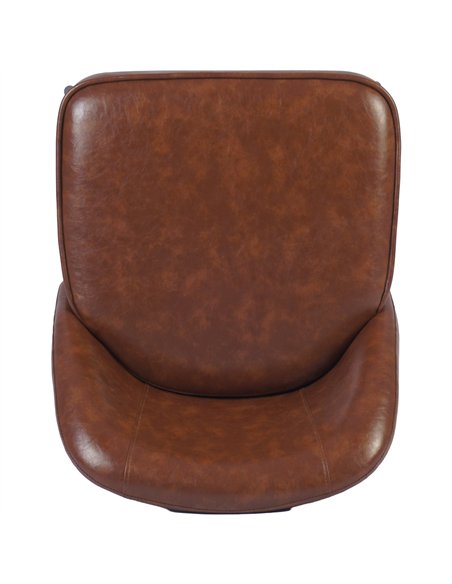 Brown Upholstered Bar Stool with Black Metal Frame 475×595×960mm | Stalwart DA-TJG206
