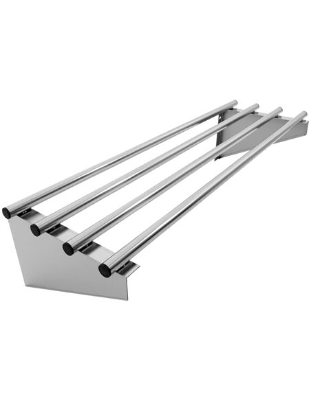 Commercial Stainless Steel Wall Mounted Rack 900×300×230mm 4 Tube | Stalwart DA-RTW130090