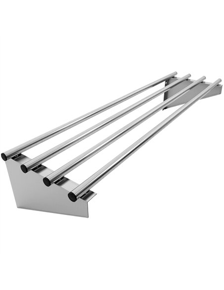 Commercial Stainless Steel Wall Mounted Rack 1200×300×230mm 4 Tube | Stalwart DA-RTW130120