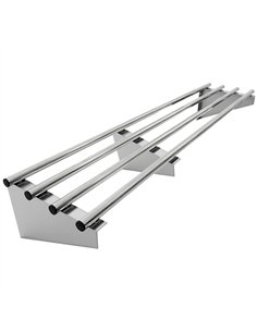 Commercial Stainless Steel Wall Mounted Rack 1600×300×230mm 4 Tube | Stalwart DA-RTW130160