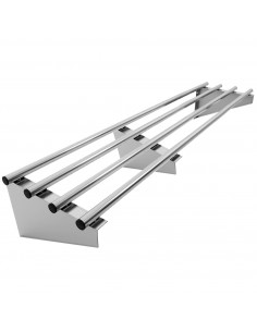 Commercial Stainless Steel Wall Mounted Rack 1800×300×230mm 4 Tube | Stalwart DA-RTW130180