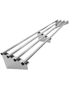 Commercial Stainless Steel Wall Mounted Rack 2000×300×230mm 4 Tube | Stalwart DA-RTW130200