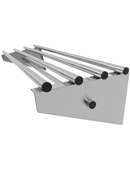 Commercial Stainless Steel Wall Mounted Rack 800×300×230mm 4+1 Tube with 6 S Hooks | Stalwart DA-RTW230080