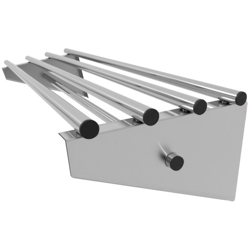 Commercial Stainless Steel Wall Mounted Rack 900×300×230mm 4+1 Tube with 7 S Hooks | Stalwart DA-RTW230090