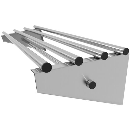 Commercial Stainless Steel Wall Mounted Rack 1200×300×230mm 4+1 Tube with 10 S Hooks | Stalwart DA-RTW230120