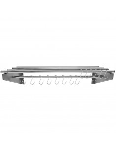 Commercial Stainless Steel Wall Mounted Rack 1800×300×230mm 4+1 Tube with 16 S Hooks | Stalwart DA-RTW230180