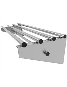 Commercial Stainless Steel Wall Mounted Rack 1800×300×230mm 4+1 Tube with 16 S Hooks | Stalwart DA-RTW230180 2