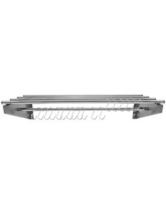 Commercial Stainless Steel Wall Mounted Rack 2000×300×230mm 4+1 Tube with 18 S Hooks | Stalwart DA-RTW230200