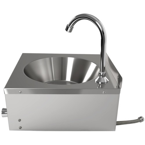 Knee Operated Wall Mounted Hand Wash Sink with Faucet, Backsplash &amp Side Aprons | Stalwart DA-WBR30C